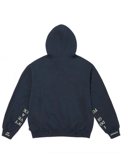 Supreme IDGAF Zip Up Hoodie Blue