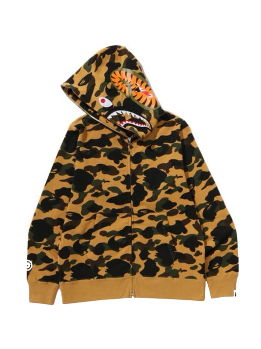Bape 1st Camo Shark Full Zip Hoodie Sand