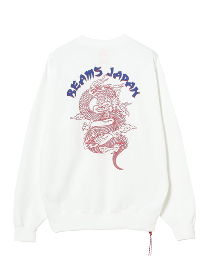 Beams Year Edition Graphic Printed Crewneck White