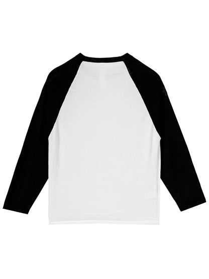 Chrome Hearts Mixed Emotions CH Logo Embroidered Triple Cross Patched on Sleeve Raglan Two Tone Knit LS Sleeve Black White