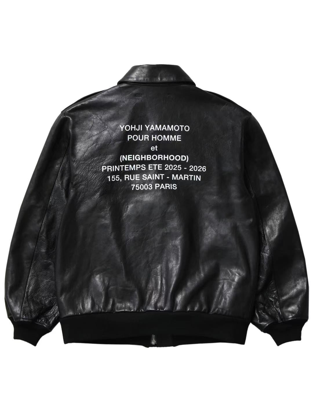 Neighborhood x Yohji Yamamoto Leather Jacket Black
