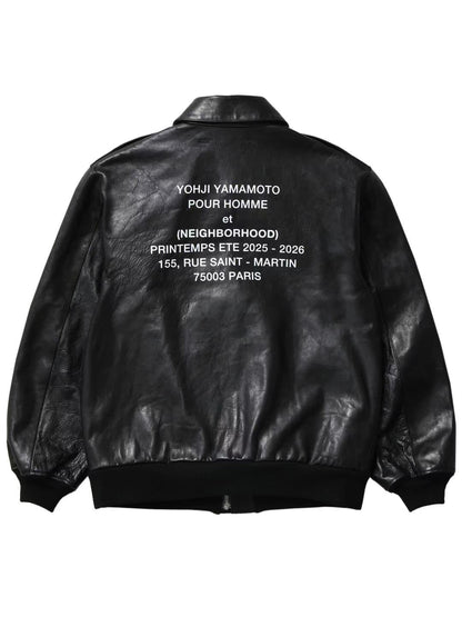 Neighborhood x Yohji Yamamoto Leather Jacket Black