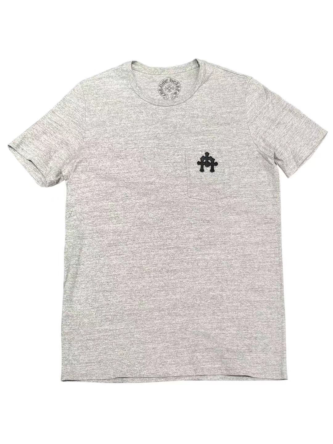 Chrome Hearts  Black Leather Triple Cross Tee Grey Size L C118466390-Used