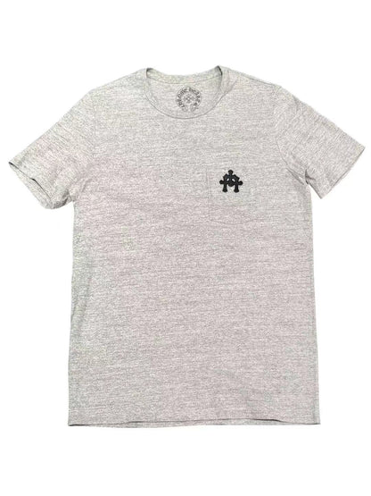 Chrome Hearts  Black Leather Triple Cross Tee Grey Size L C118466390-Used