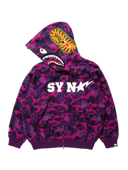 Bape x Spotify x SYNA By Central Cee Shark Full Zip Hoodie Purple