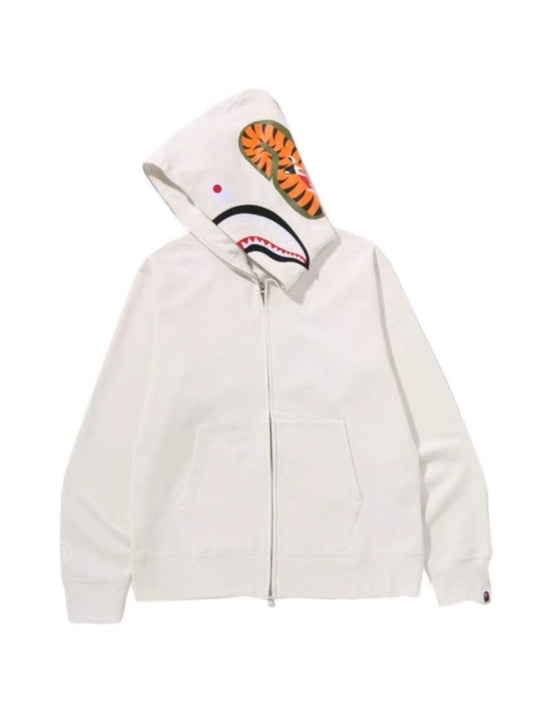 Bape Shark Full Zip Hoodie Ivory