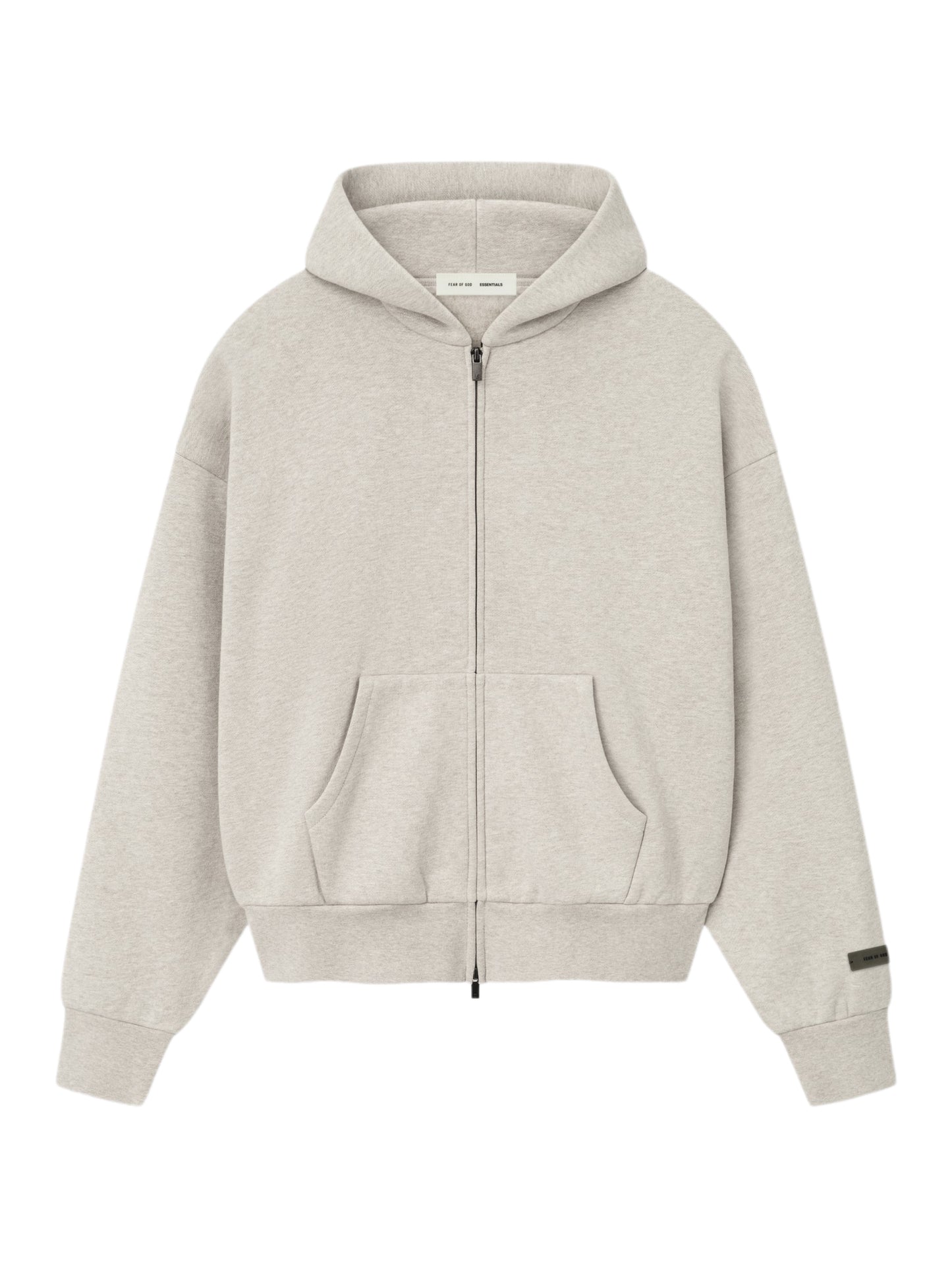 Essentials 25FW Classic Fit Fleece Zip-Up Hoodie Heather Stone