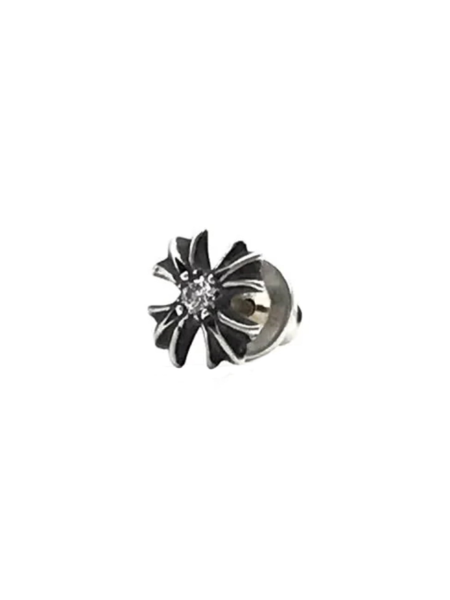 Chrome Hearts Cross Cut Out Stud Silver with Diamond
