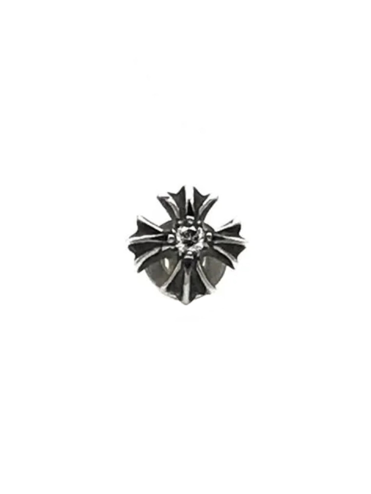 Chrome Hearts Cross Cut Out Stud Silver with Diamond