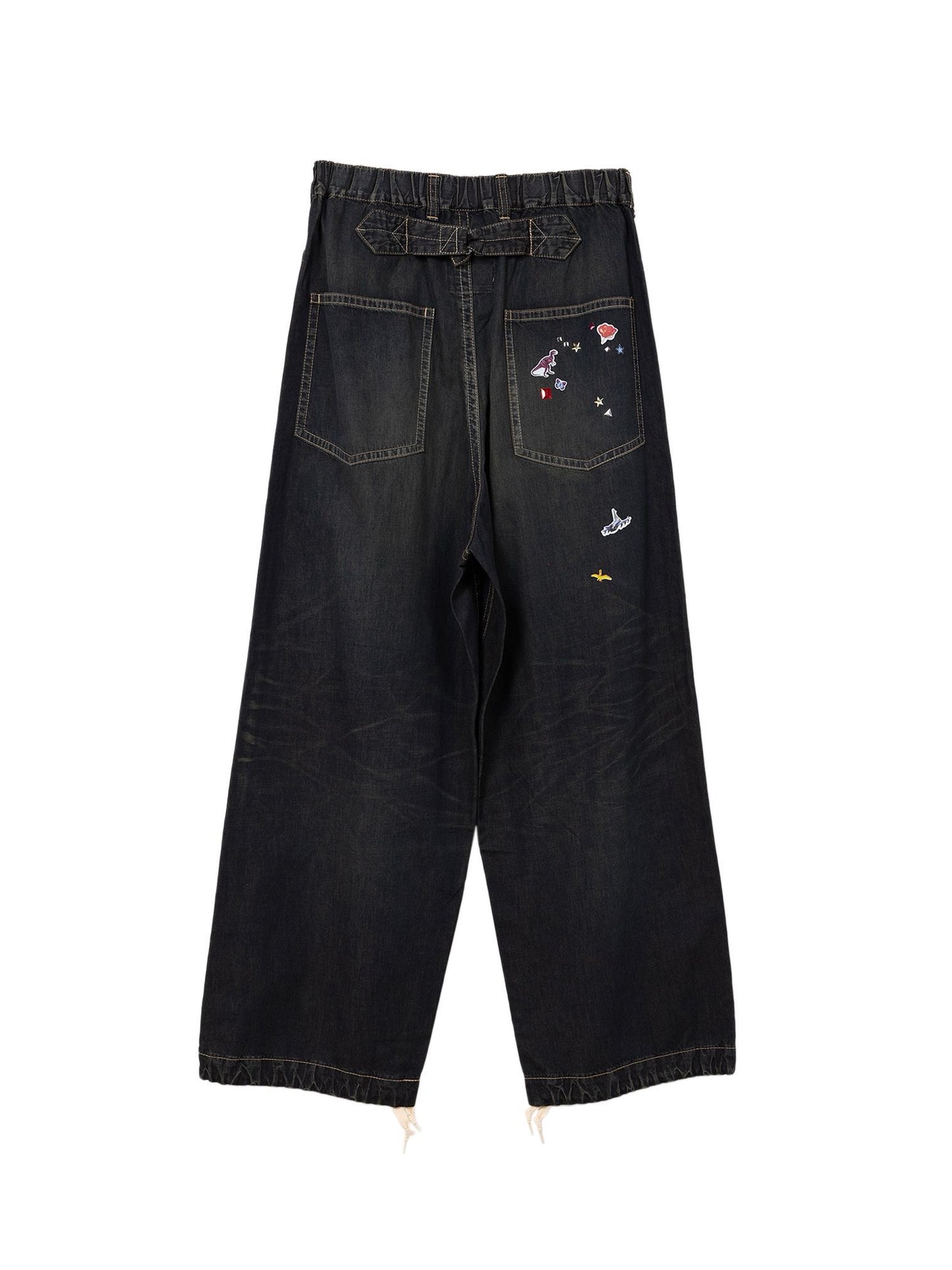 Maison MIHARA YASUHIRO Sticker Prints Denim Baker Pants Indigo
