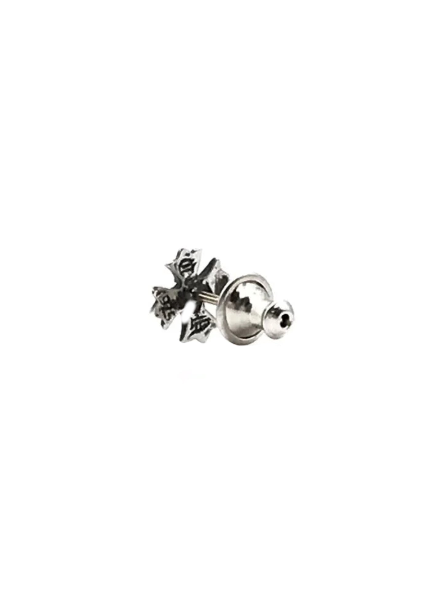 Chrome Hearts Cross Cut Out Stud Silver with Diamond