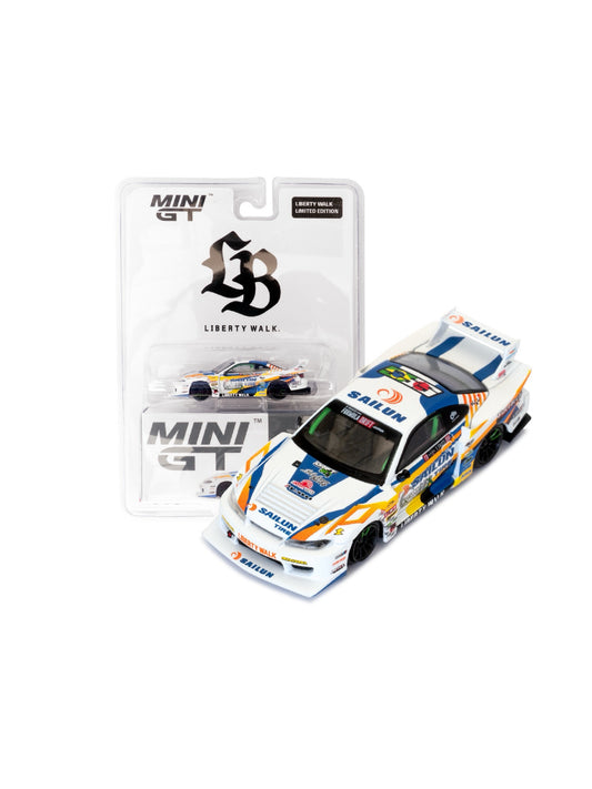 MINI GT 1/64 Nissan LB-Super Silhouette S15 SILVIA #555 2023 Formula Drift Japan LB Blister Packaging