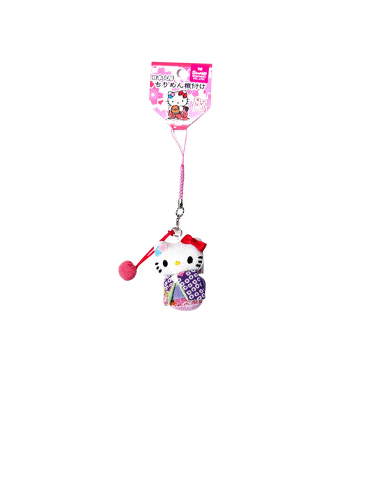 Hello Kitty Edo Kimekomi Doll Keychain Pink