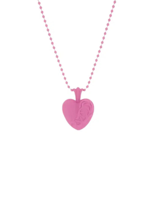 Chrome Hearts Silicone Heart Necklace Pink
