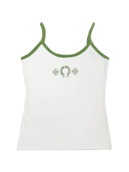 Chrome Hearts Horseshoe Logo Roller Skates Tank Top White Green
