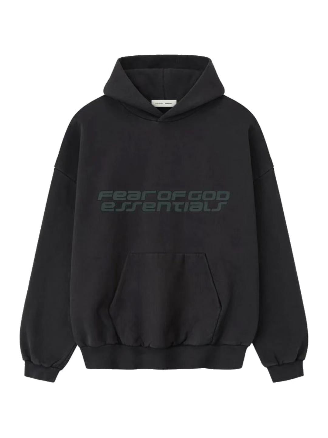 Essentials 25 Holiday Heavy Fleece 90s Hoodie Vintage Black
