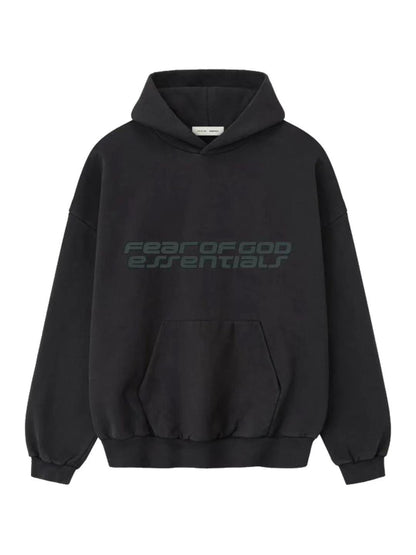 Essentials 25 Holiday Heavy Fleece 90s Hoodie Vintage Black