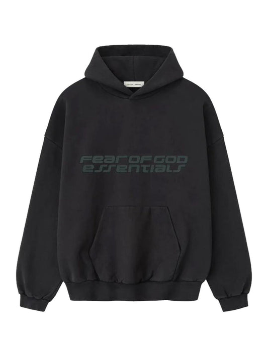 Essentials 25 Holiday Heavy Fleece 90s Hoodie Vintage Black