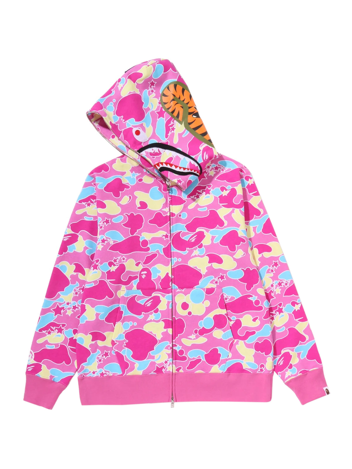 Bape Sta Camo Shark Full Zip Hoodie Pink