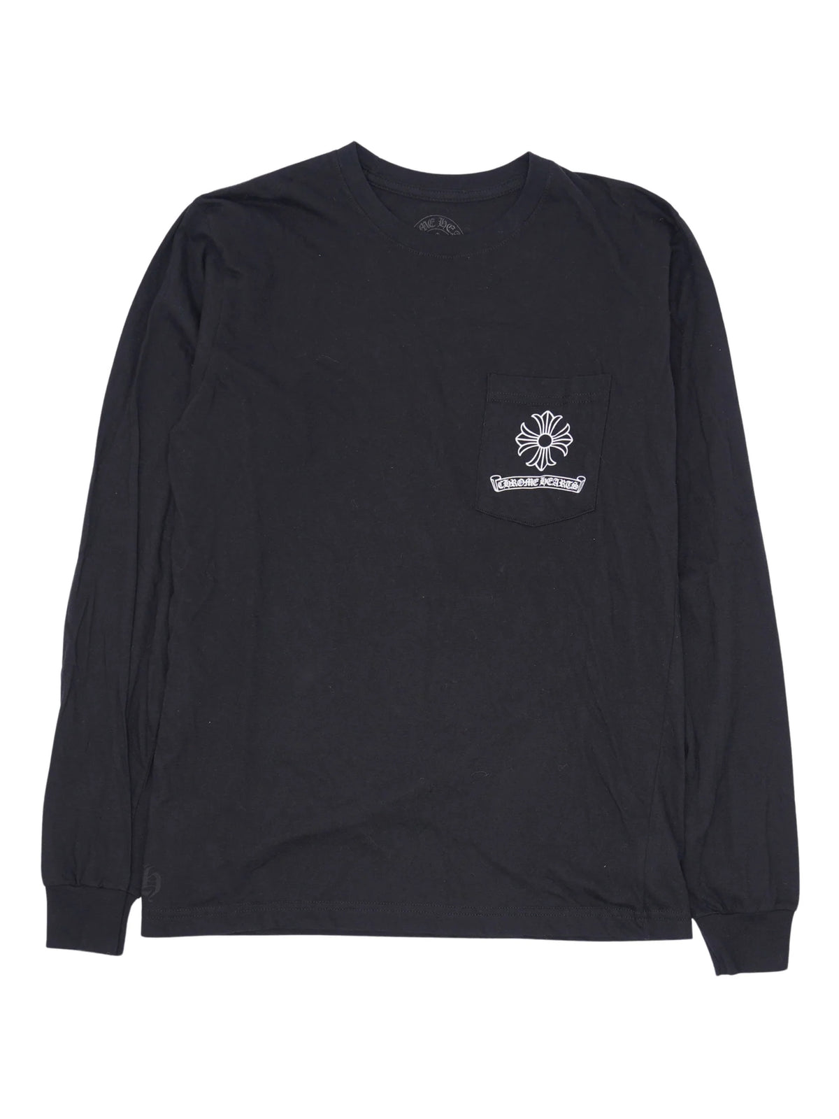 Chrome Hearts White USA Shoulder Logo Black Dagger Print Back LS Tee Black