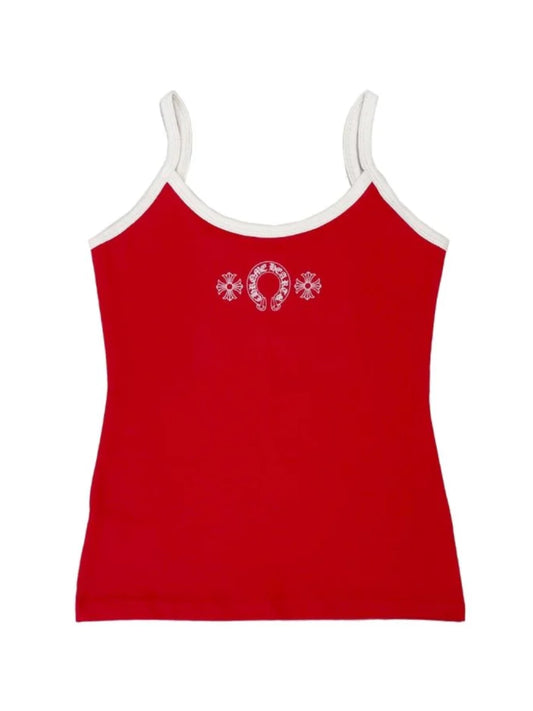 Chrome Hearts Horseshoe Logo Roller Skates Tank Top Red