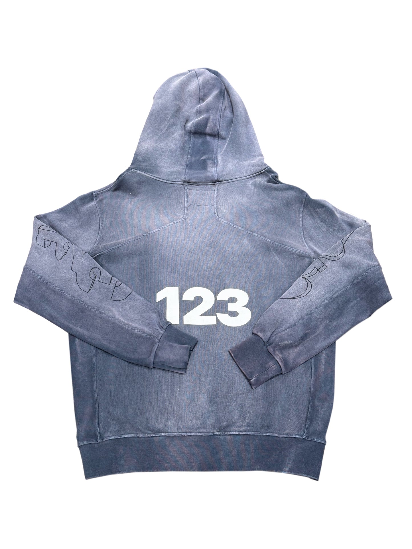 RRR123 Distressed Graffiti One Way Purple Hoodie