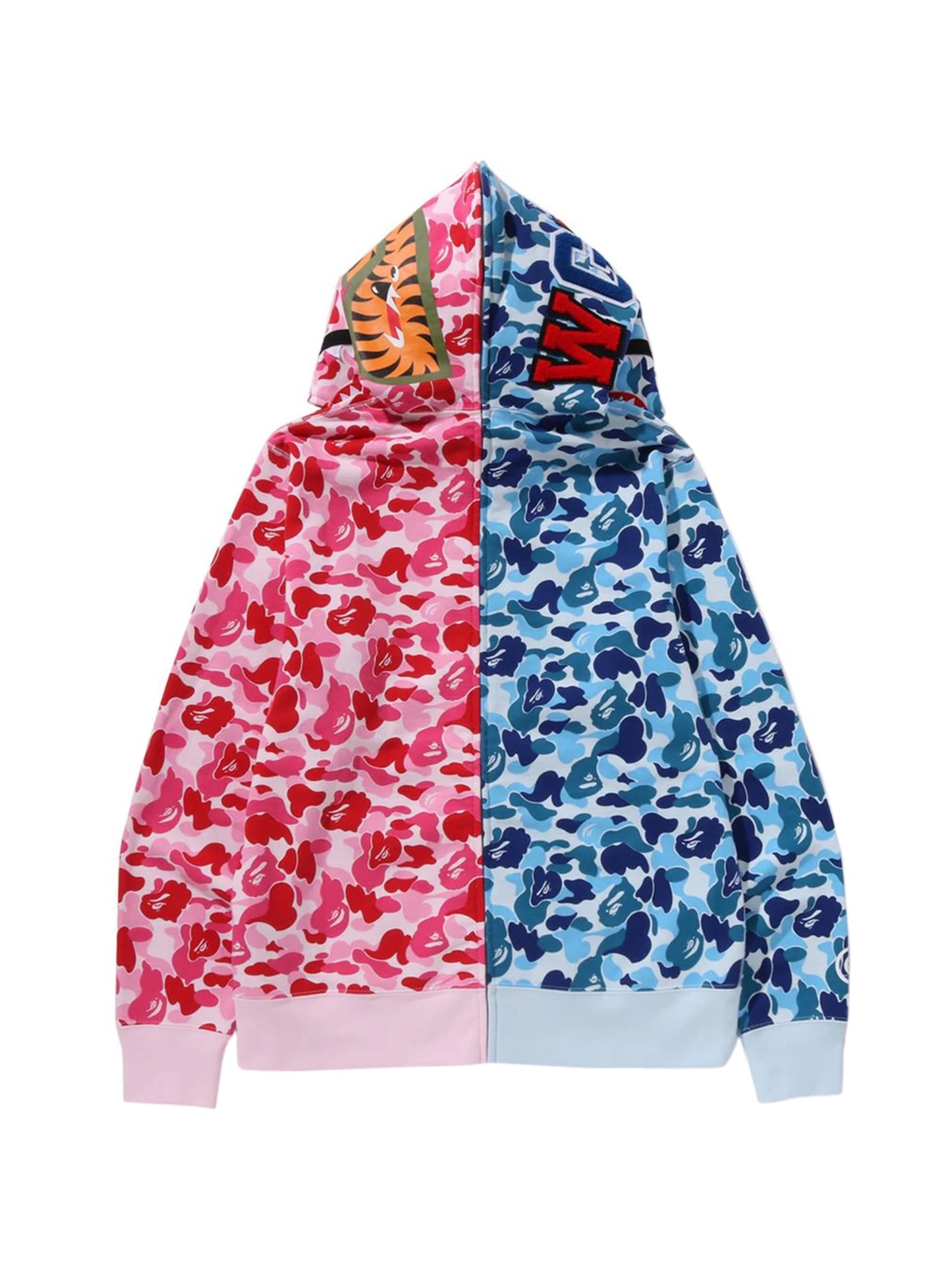 Bape Abc Camo Separate Shark Full Zip Hoodie Blue Pink
