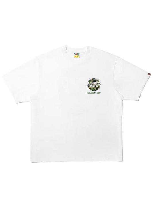 Bape X Liberty Walk Abc Camo Logo Relaxed Fit Tee White
