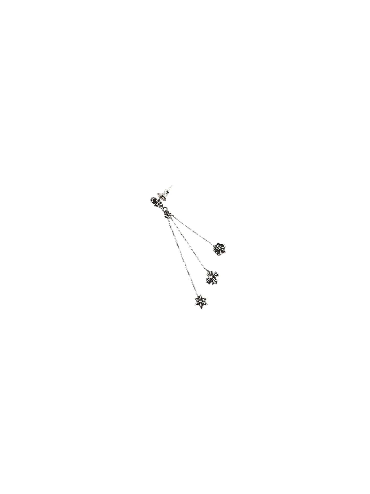Chrome Hearts Jojo 3 Drop Earring Silver