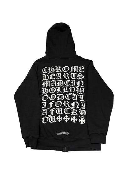 Chrome Hearts Made in Hollywood California Fxxk You Script Back Zip Hoodie Black M C119058868-Used
