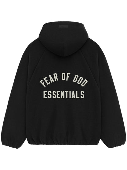 Essentials 25Ss Brushed Hooded Bomber Black