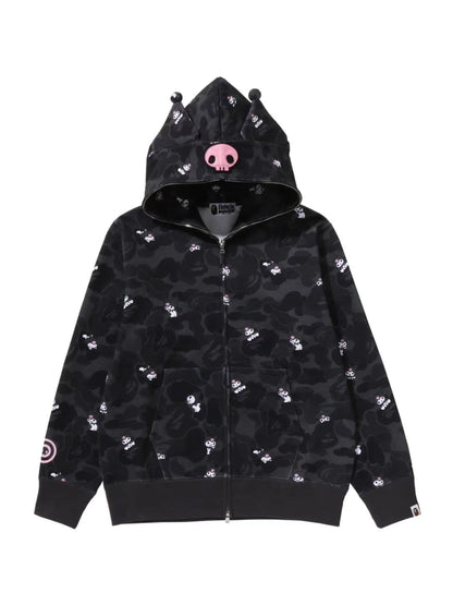 Bape x Sanrio Full Zip Hoodie Black Kuromi