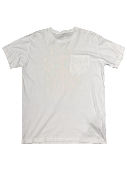 Chrome Hearts Orange Yellow Hairy Striped Vine Dagger Logo Pocket Tee White L C117577219-Used