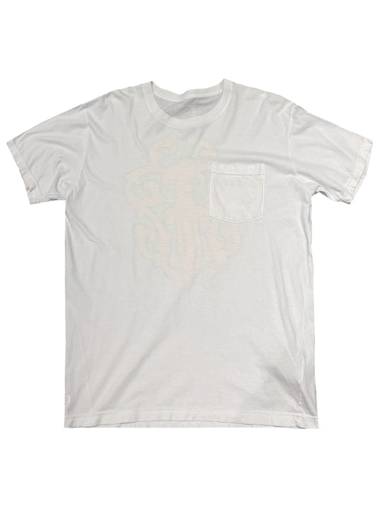 Chrome Hearts Orange Yellow Hairy Striped Vine Dagger Logo Pocket Tee White L C117577219-Used