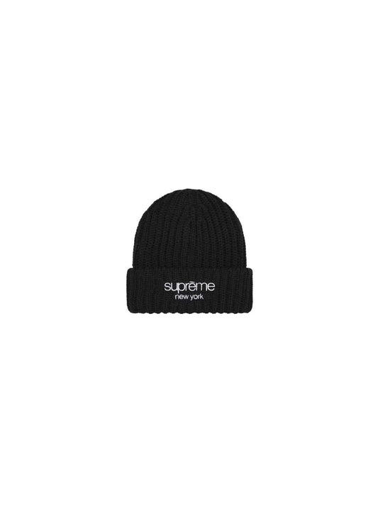 Supreme Chunky Rib Classic Logo Beanie Black