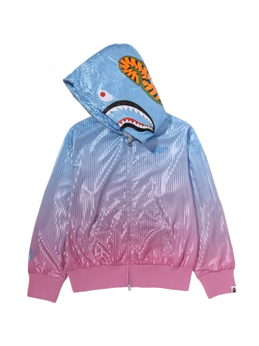 Bape Dip Dye Shark Full Zip Hoodie Blue Pink