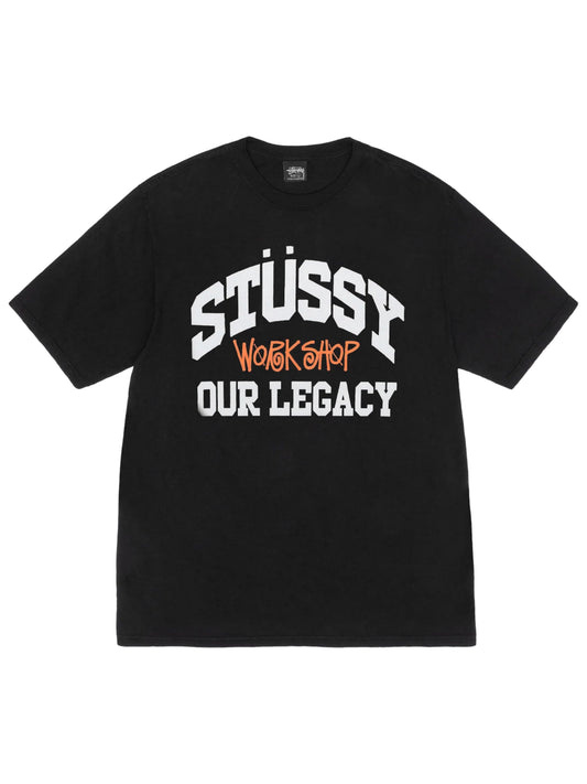 Stussy & Our Legacy Work Shop Collegiate Tee Black