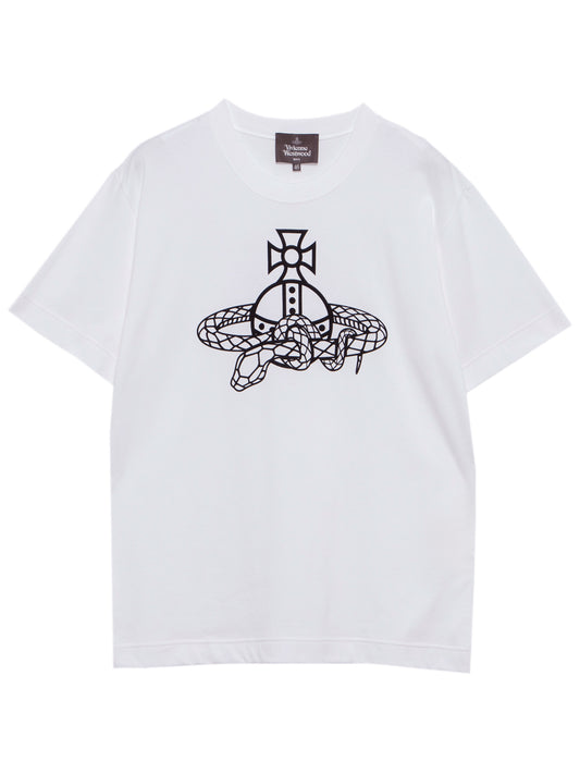 Vivienne Westwood Snake Orb Printed Tee White Black