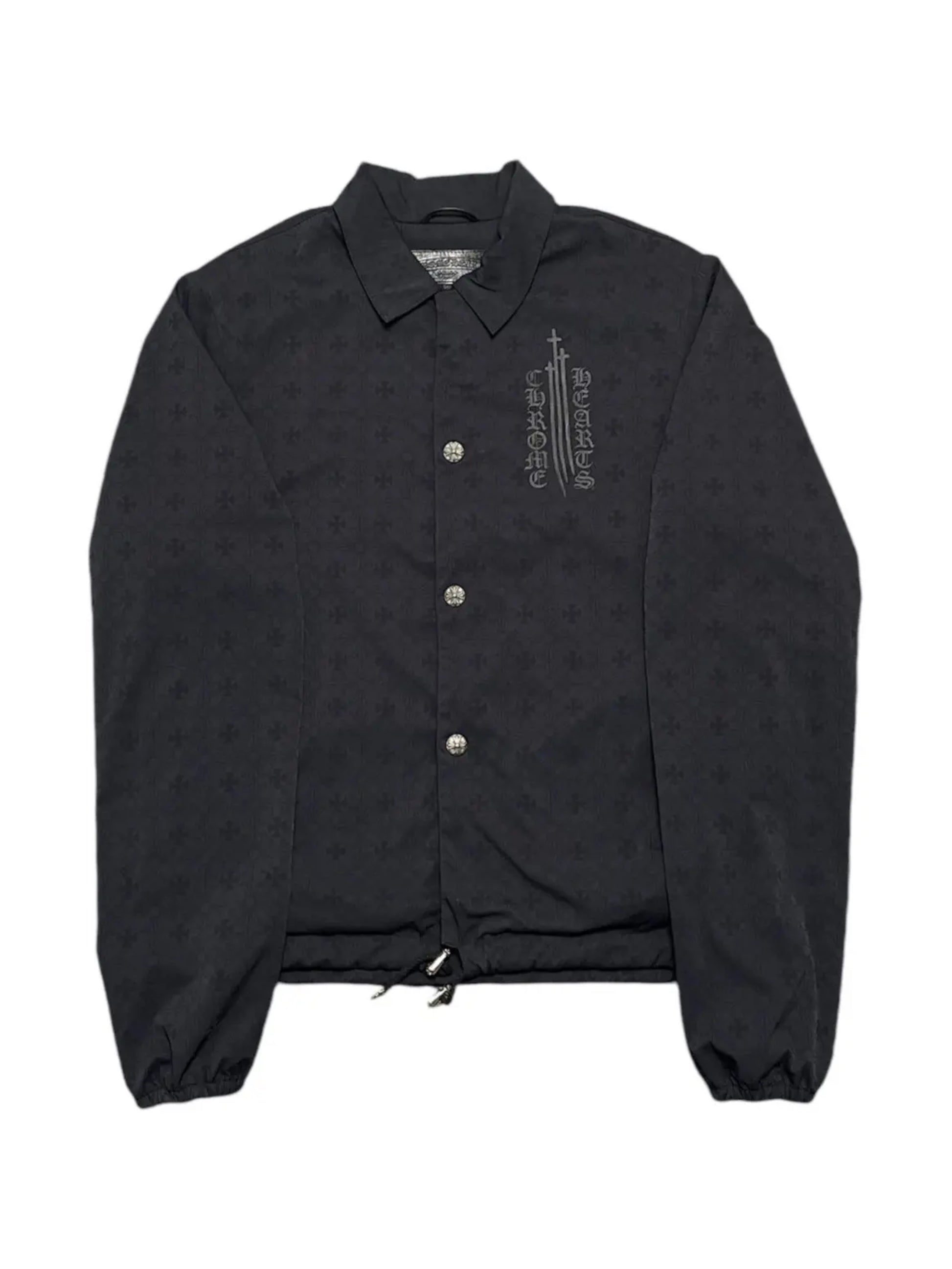 Chrome Hearts Black Monogram Eyechart Nylon Windbreaker Jacket Black THEPARKS Chrome Hearts Black Monogram Eyechart Nylon Windbreaker Jacket Black THEPARKS