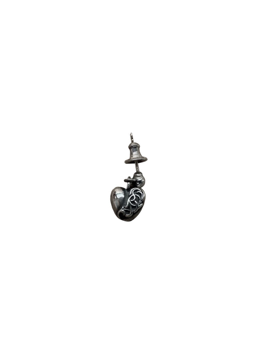 Chrome Hearts Vine Heart Earring Drop Silver C117570166