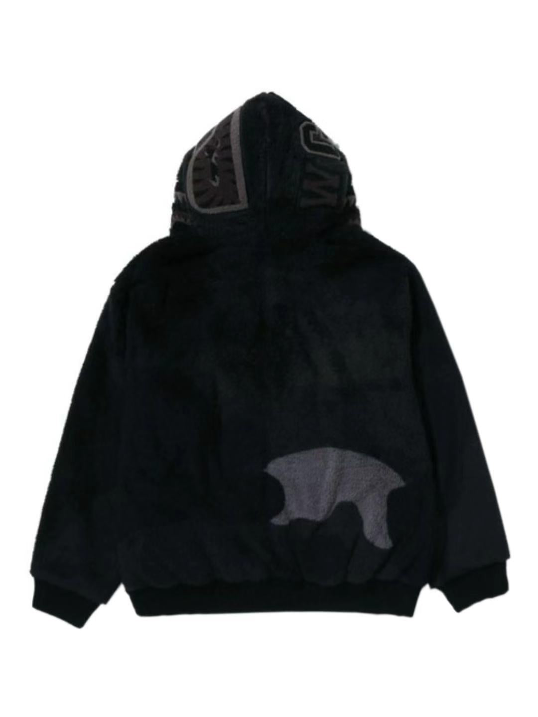 Bape Color Camo Shark Full Zip Sherpa Jacket Black