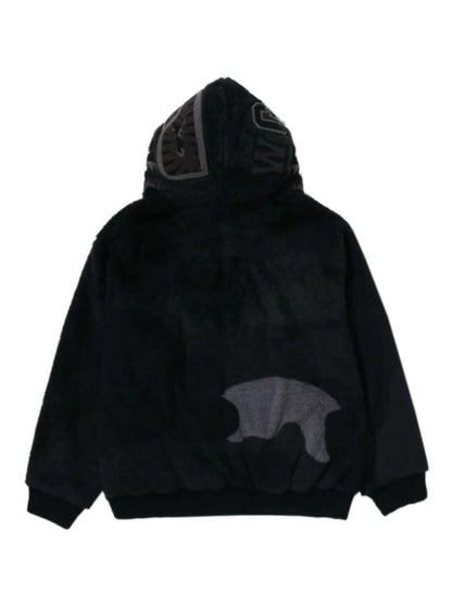 Bape Color Camo Shark Full Zip Sherpa Jacket Black