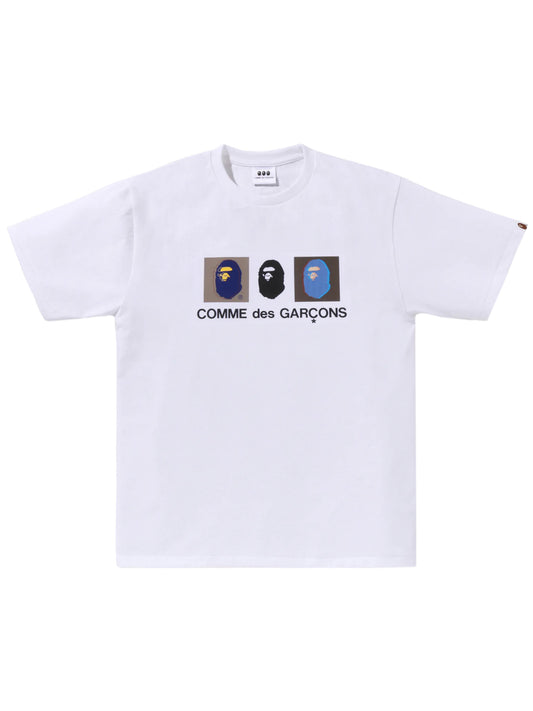 Bape x CDG Three Apes Screen Print Tee White Osaka Exclusive