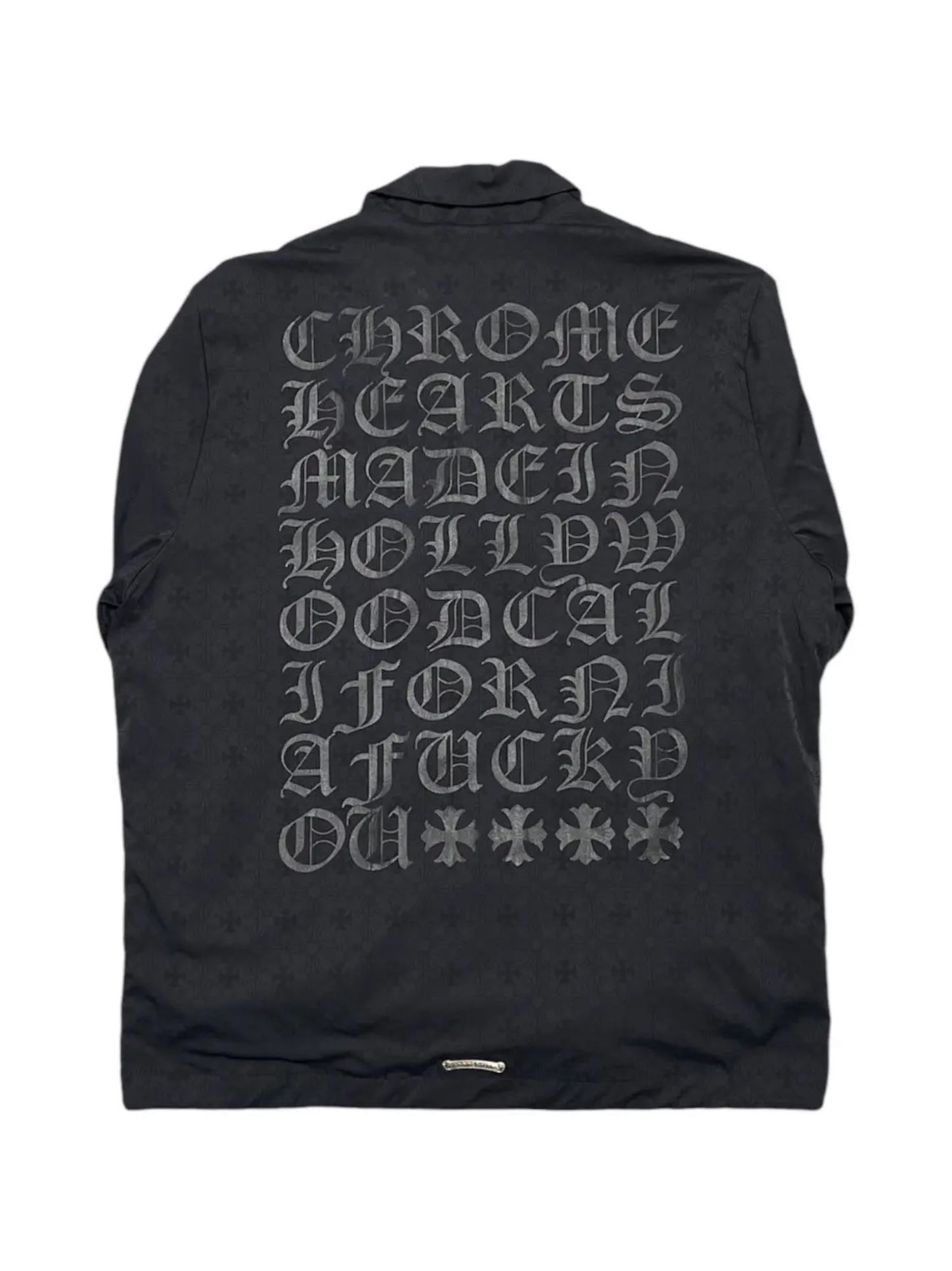 Chrome Hearts Black Monogram Eyechart Nylon Windbreaker Jacket Black