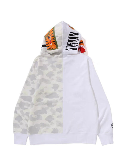 Bape City Camo Tiger Shark Full Zip Hoodie White