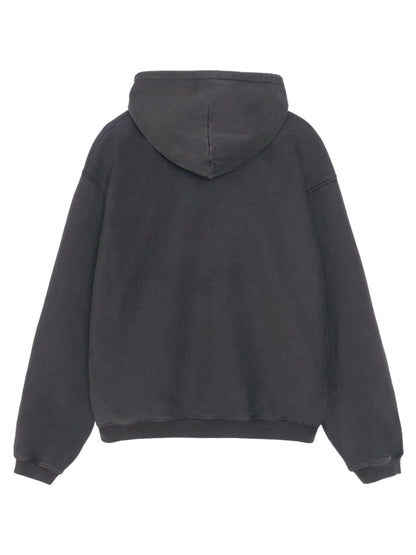 Stussy Faded Graphic Zip Hoodie Washed Black