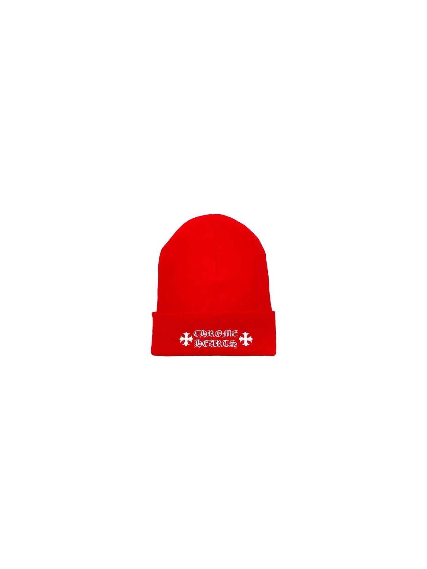 Chrome Hearts Embroidered Plus Cross Beanie Red