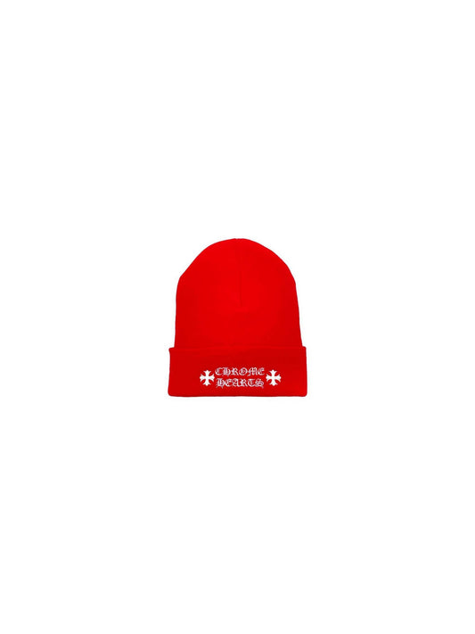 Chrome Hearts Embroidered Plus Cross Beanie Red