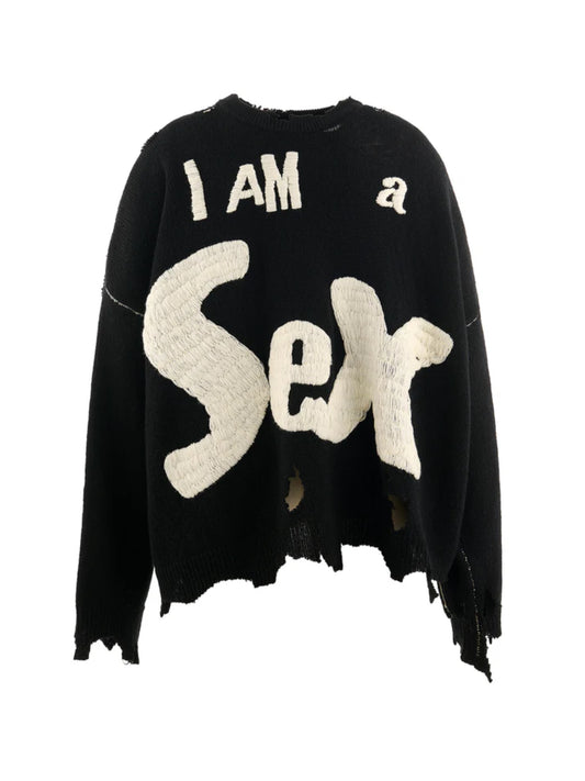 Saint Mxxxxxx x Sex Pistols Crew Knit I AM A Black