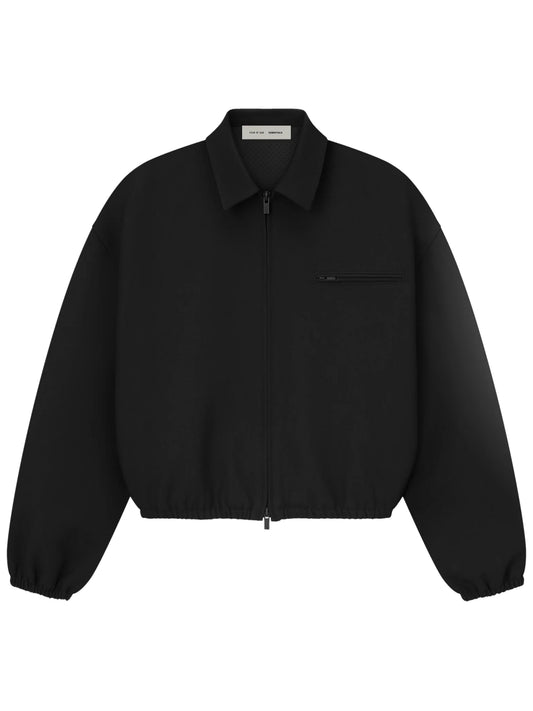Essentials 25FW Bonded Canvas Zip-up Jacket Jet Black